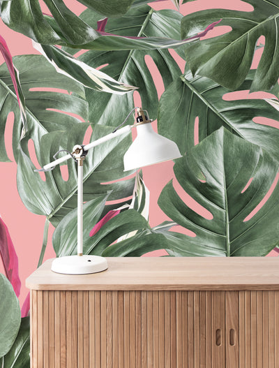 product image for Botanical Wallpaper Monstera Pink by KEK Amsterdam 28