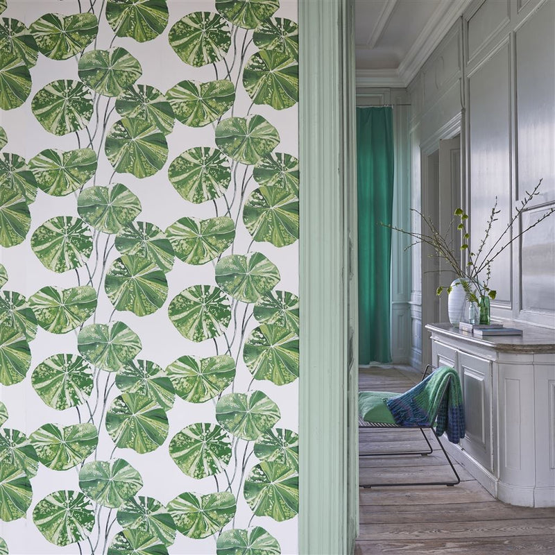 media image for Brahmi Wallpaper in Leaf from the Zardozi Collection by Designers Guild 258