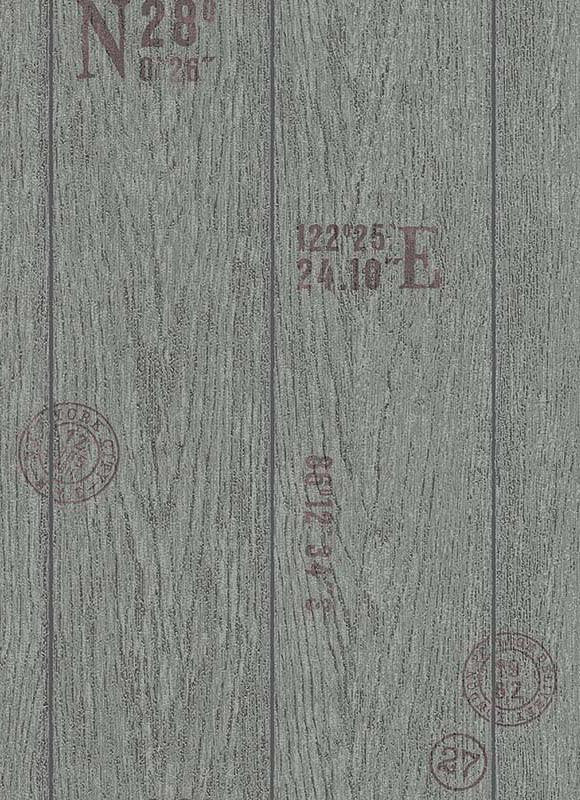 Shop Sample Brenden Faux Wood Wallpaper in Grey and Black design by BD