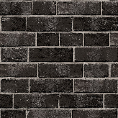 product image of Brick Self-Adhesive Wallpaper (Single Roll) in Ebony by Tempaper 531