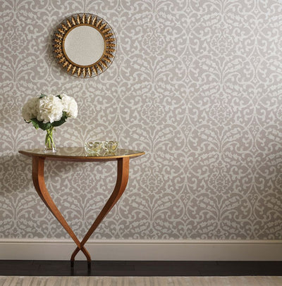 product image of Brideshead Damask Wallpaper in Grey from the Ashdown Collection by Nina Campbell for Osborne & Little 512