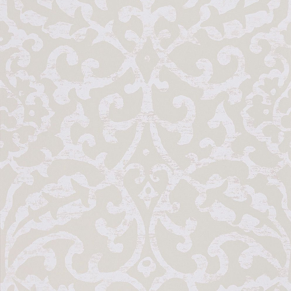 Shop Sample Brideshead Damask Wallpaper in Ivory from the Ashdown ...