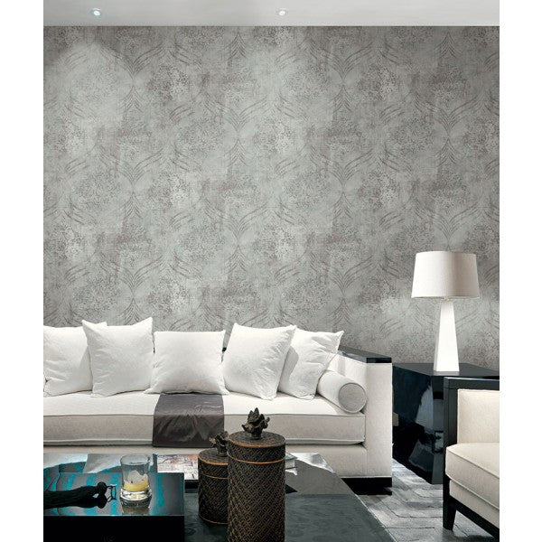 media image for Brilliant Ogee Wallpaper in Grey and Teal by Seabrook Wallcoverings 261