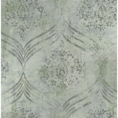 product image of sample brilliant ogee wallpaper in grey and teal by seabrook wallcoverings 1 558