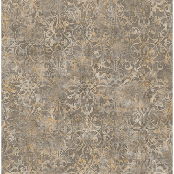 media image for sample brilliant scroll wallpaper in grey and neutrals by seabrook wallcoverings 1 218