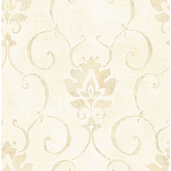 media image for Brilliant Wallpaper in Ivory and Cream by Seabrook Wallcoverings 222