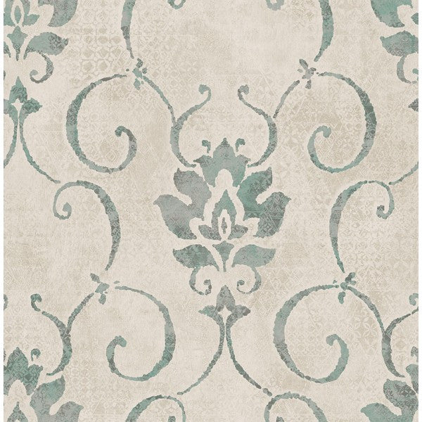 media image for sample brilliant wallpaper in silver and blue by seabrook wallcoverings 1 254
