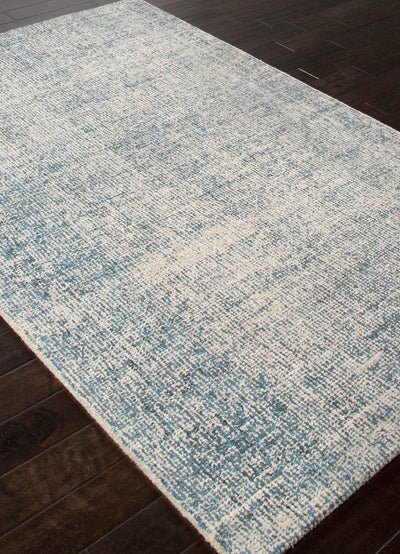product image for Britta Collection 100% Wool Area Rug in White Ice & Blue Print by Jaipur 86