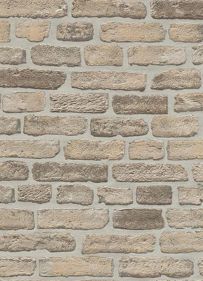 product image of sample brittany faux brick wallpaper in beige and brown design by bd wall 1 517