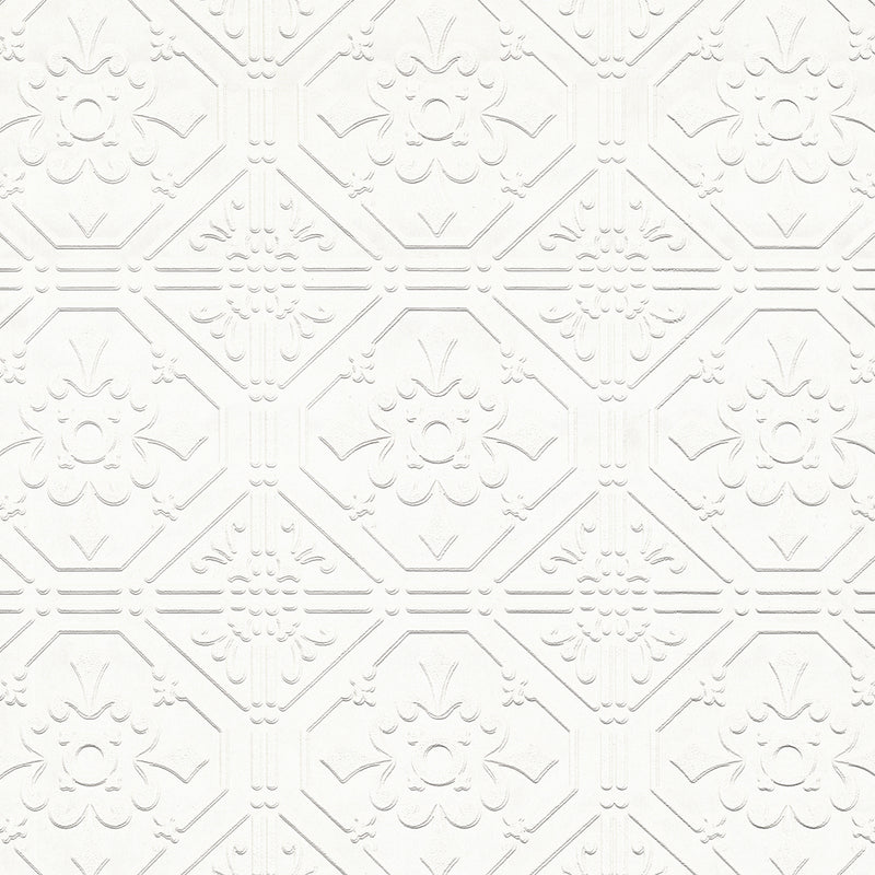 media image for Brooklyn White Tin Paintable Wallpaper by Brewster Home Fashions 250
