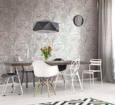 product image for Brunel Wallpaper in Silver, Gunmetal, and Cream from the Aerial Collection by Mayflower Wallpaper 84