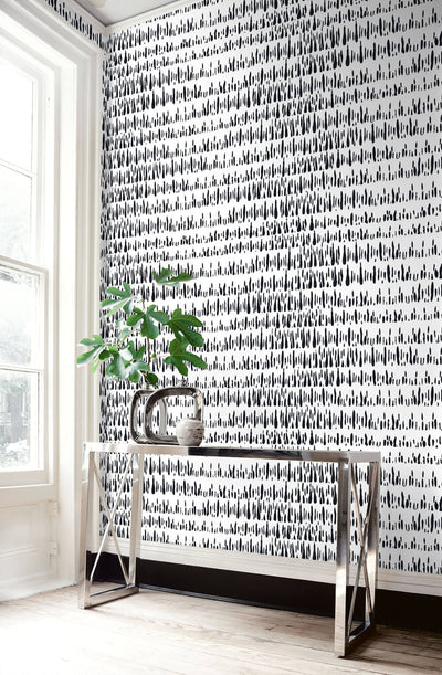 product image for Brush Marks Wallpaper in Black and White from the Living With Art Collection by Seabrook Wallcoverings 61