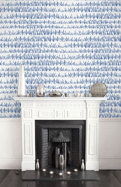 product image for Brush Marks Wallpaper in Navy and White from the Living With Art Collection by Seabrook Wallcoverings 54