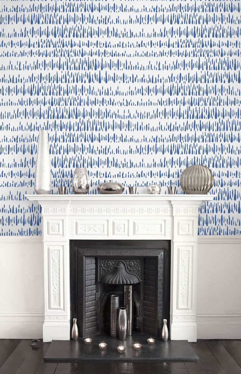 media image for Brush Marks Wallpaper in Navy and White from the Living With Art Collection by Seabrook Wallcoverings 29