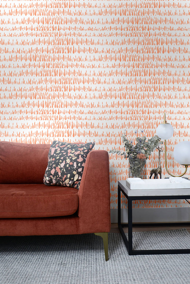 media image for Brush Marks Wallpaper in Orangesicle from the Living With Art Collection by Seabrook Wallcoverings 298