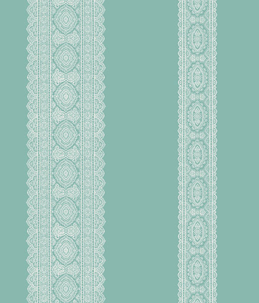 media image for Brynn Turquoise Paisley Stripe Wallpaper from the Kismet Collection by Brewster Home Fashions 290