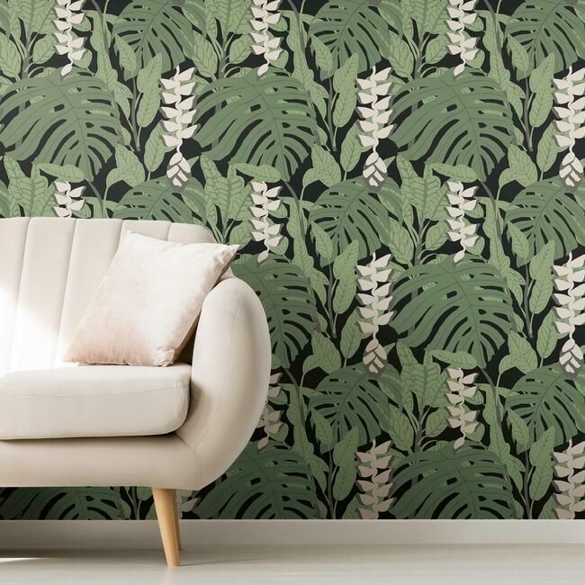 media image for Bunaken Peel & Stick Wallpaper in Green and Black by RoomMates for York Wallcoverings 249
