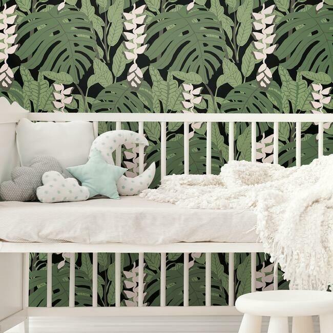 media image for Bunaken Peel & Stick Wallpaper in Green and Black by RoomMates for York Wallcoverings 235