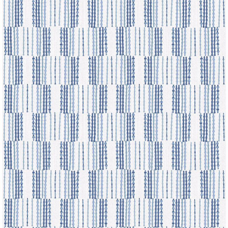 media image for Burgen Geometric Linen Wallpaper in Blue from the Bluebell Collection by Brewster Home Fashions 265