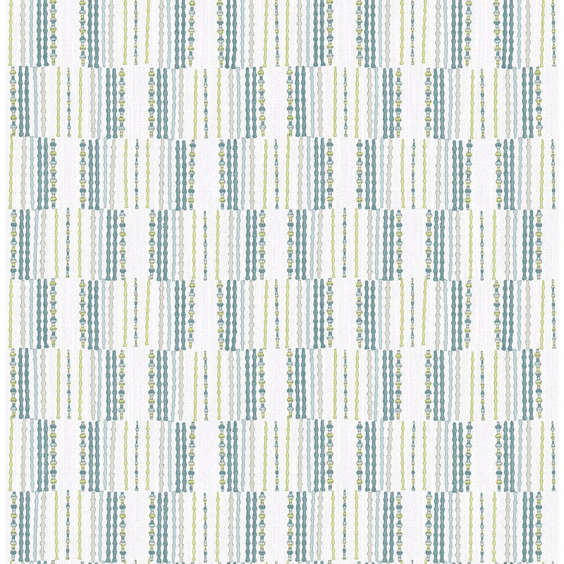media image for Burgen Geometric Linen Wallpaper in Teal from the Bluebell Collection by Brewster Home Fashions 229