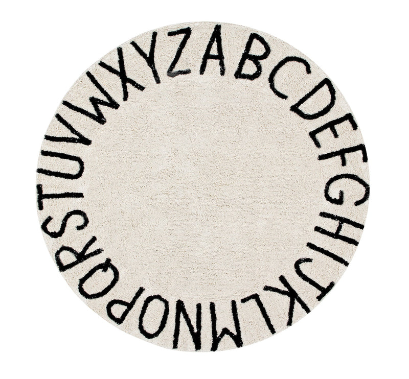 media image for round abc rug in natural black design by lorena canals 1 214