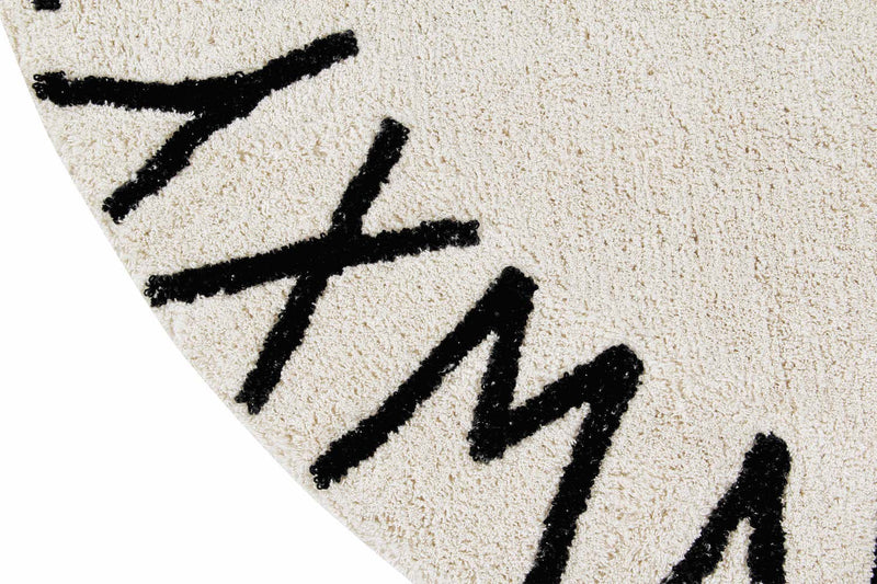 media image for round abc rug in natural black design by lorena canals 2 284