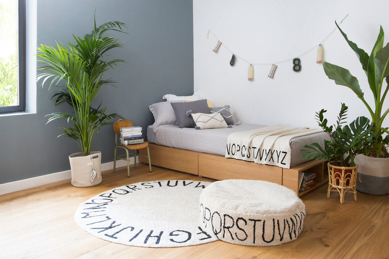 media image for round abc rug in natural black design by lorena canals 9 267