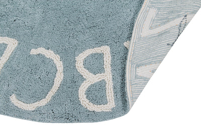 product image for round abc rug in natural vintage blue design by lorena canals 4 13