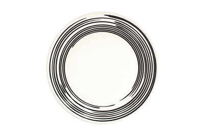 product image for Salamanca Dinner Plate in Black & White Stripe design by Canvas 11
