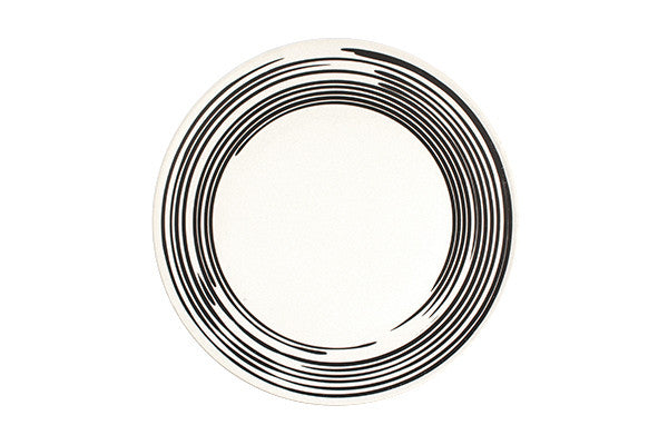 media image for Salamanca Dinner Plate in Black & White Stripe design by Canvas 299