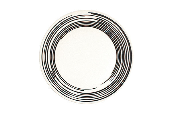 media image for Salamanca Dinner Plate in Black & White Stripe design by Canvas 237