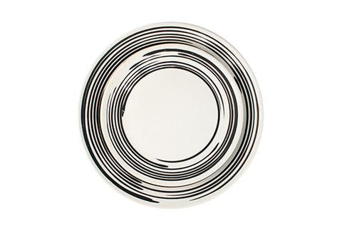 media image for Salamanca Dinner Plate in Black & White Stripe design by Canvas 25