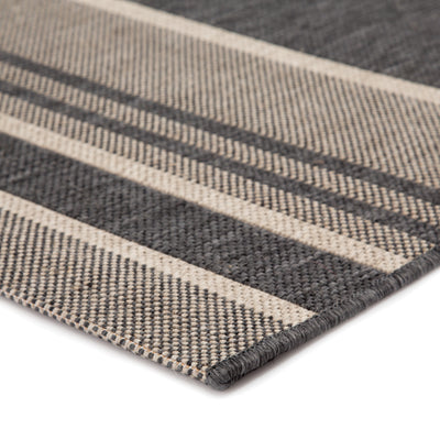 product image for Pilot Indoor/ Outdoor Stripe Gray & Beige Area Rug 5