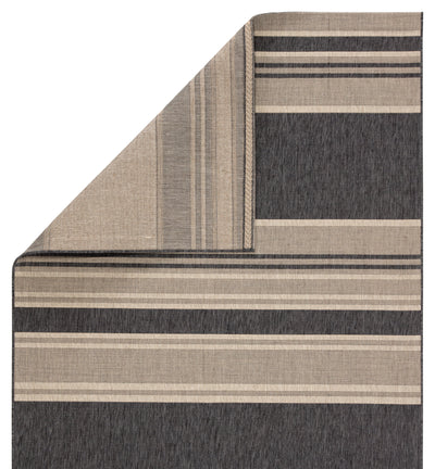 product image for Pilot Indoor/ Outdoor Stripe Gray & Beige Area Rug 0
