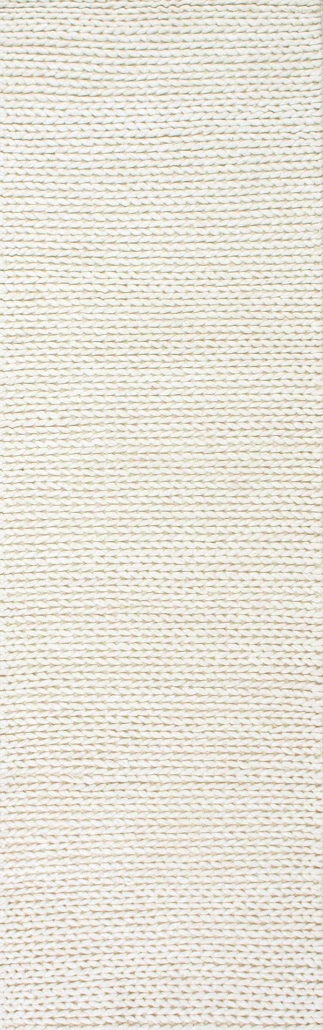 media image for Hand Woven Chunky Woolen Cable Rug in White design by Nuloom 255