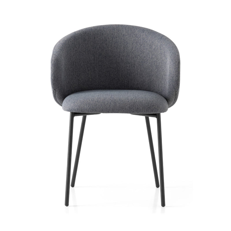 media image for tuka black metal armchair with metal legs by connubia cb1999000015slb00000000 2 231