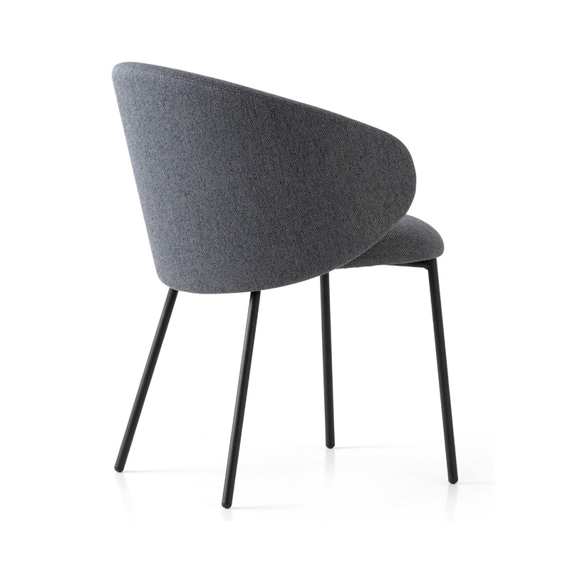 media image for tuka black metal armchair with metal legs by connubia cb1999000015slb00000000 4 248