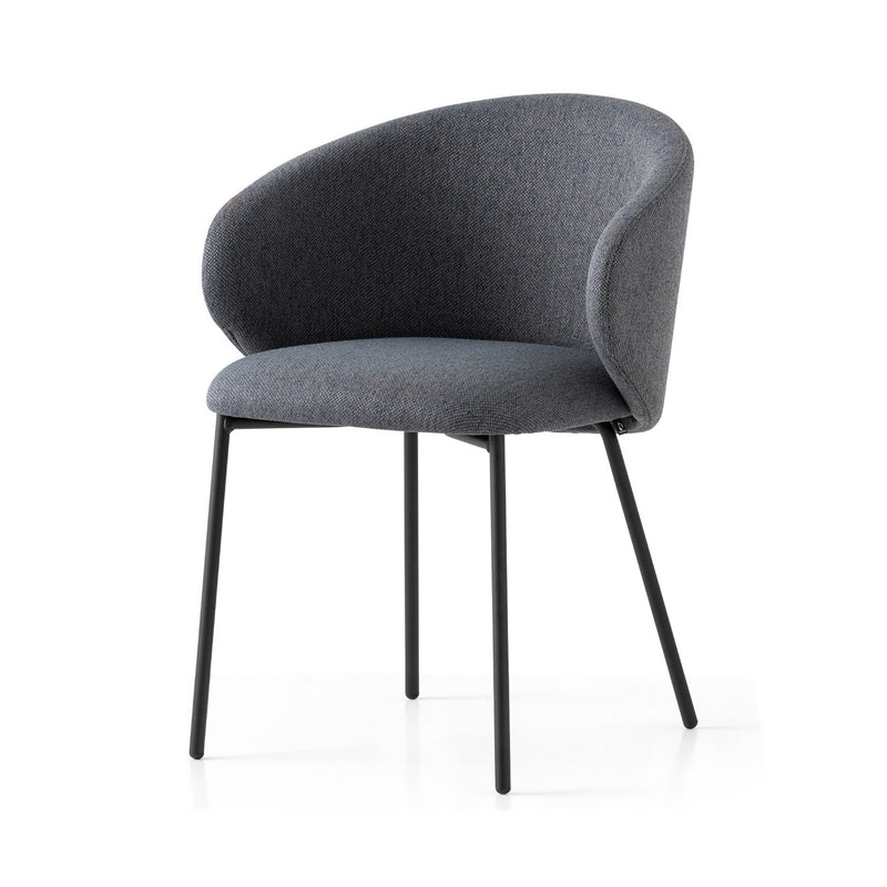 media image for tuka black metal armchair with metal legs by connubia cb1999000015slb00000000 1 22