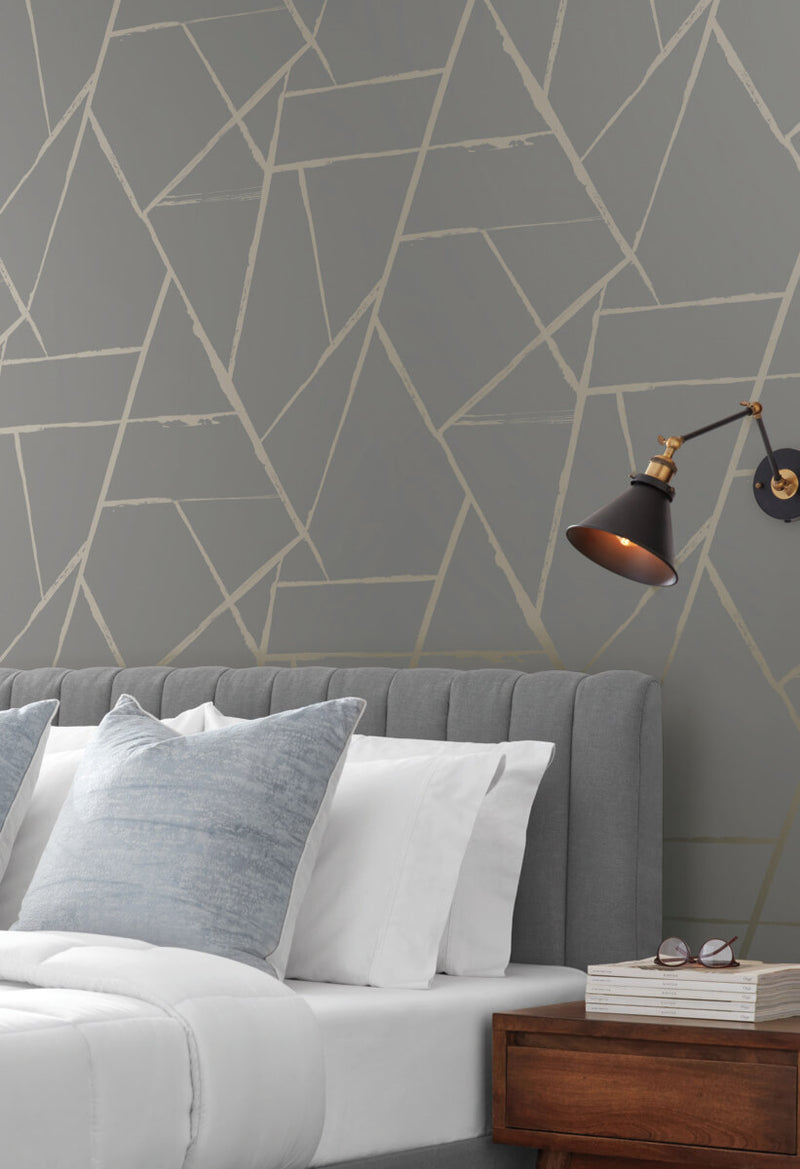 media image for Intersect Grey Metallic Wallpaper from Carol Benson-Cobb Signature Collection by York Wallcoverings 25