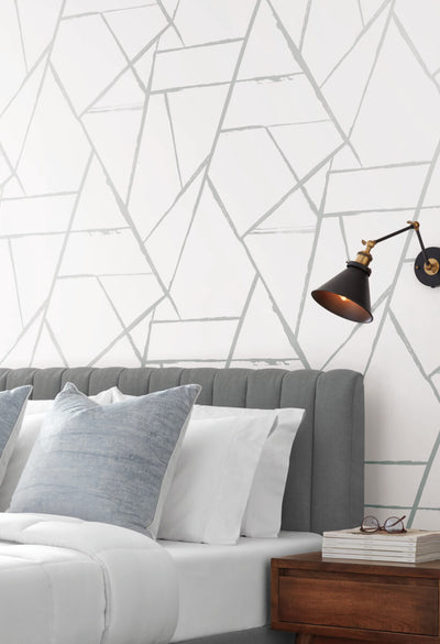 product image for Intersect Silver Metallic Wallpaper from Carol Benson-Cobb Signature Collection by York Wallcoverings 0