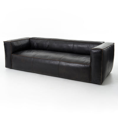 product image for Nolita Reverse Stitch Sofa In Old Saddle Black 54