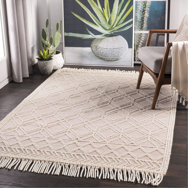 media image for Casa DeCampo CDC-2303 Hand Woven Rug in Ivory & Bright Pink by Surya 271