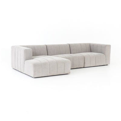 product image for Langham Channelled 4 Pc Sectional Right Arm Facing Sofa W Ottoman In Napa Sandstone 65
