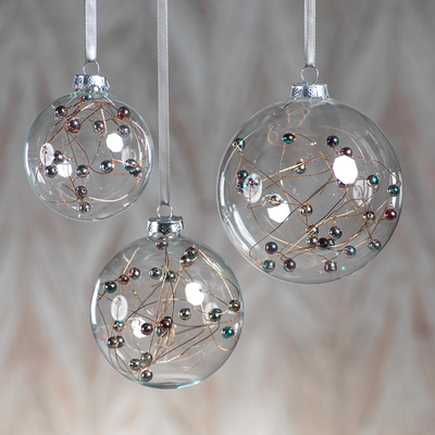 product image for multicolor beaded ball ornaments in various sizes 3 7