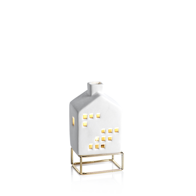 product image for led ceramic house on gold metal base 2 99