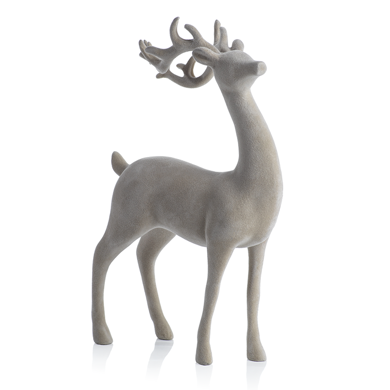 media image for flocked standing deer natural 1 270