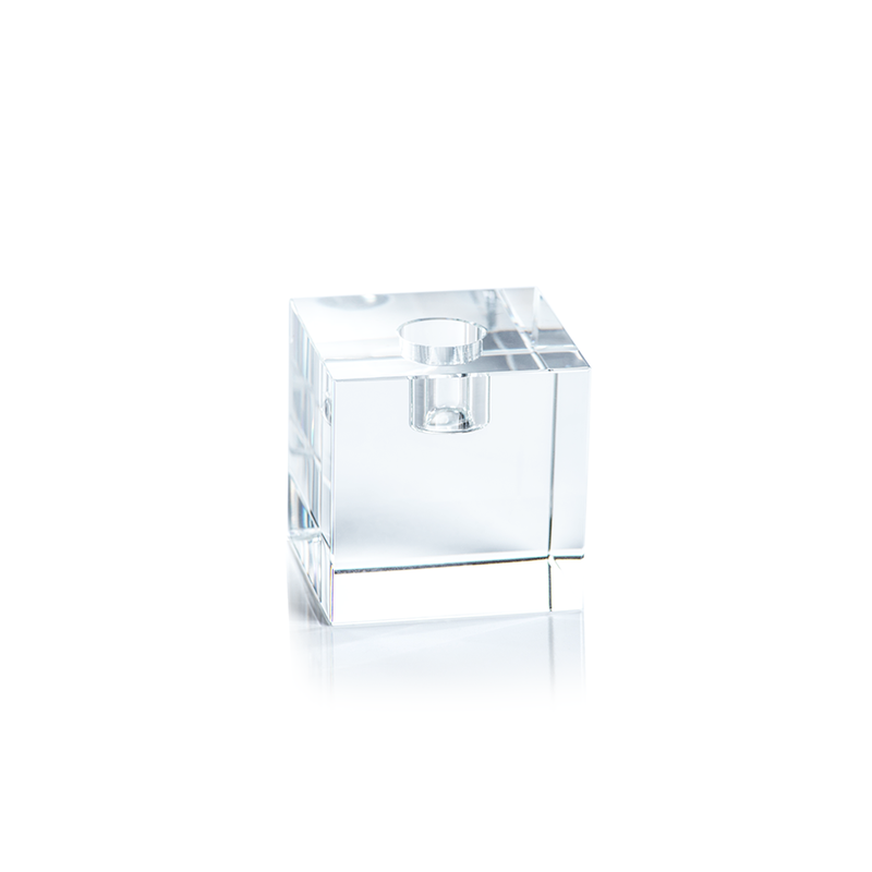 media image for square crystal glass taper holder 3 257