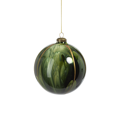 product image of water color glass ornament shiny green 1 525