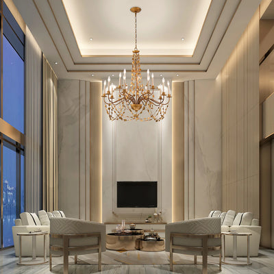 product image for mosaic extra large 15 light chandelier in antiqued gold by lucas mckearn ch1158 15 4 33