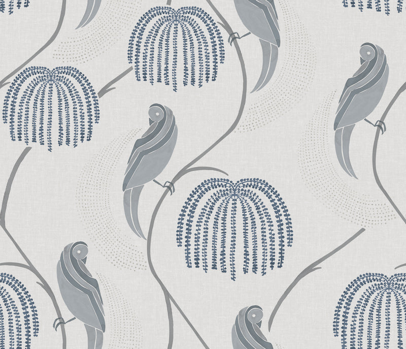 media image for Blaise Wallpaper in Blue/Grey by Christiane Lemieux for York Wallcoverings 287